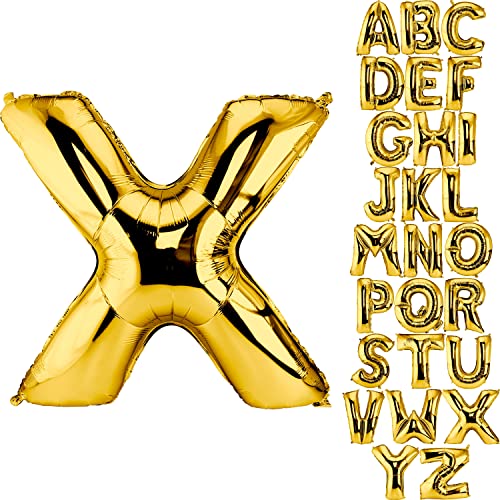 DekoRex Globo oro 40cm Globo de Celebración de Boda (Letra X)