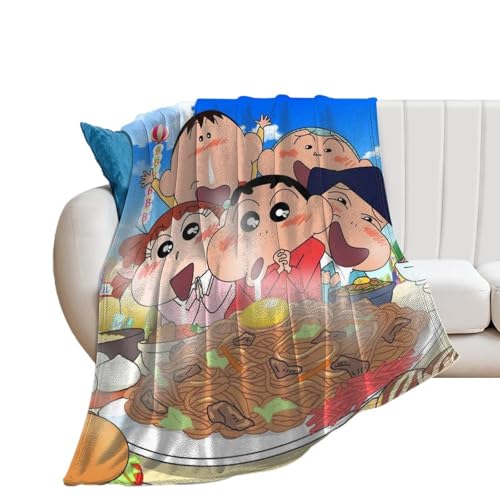 クレヨンしんちゃん ブランケット 暖かい 毛布 もふもふ 洗える 軽量 柔らかく肌触り アニメ かわいい おしゃれ 大判 色褪せない シングル フランネル 防寒対策 静電気防止 冬用 エアコン対策 四季通用 60"*80"(150*200cm)