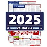 2025 California State and Federal Labor Laws Poster - OSHA Compliant UV Waterproof Laminated 24' x 36' English and Spanish Version 2PCS - All in One Compliance Posting