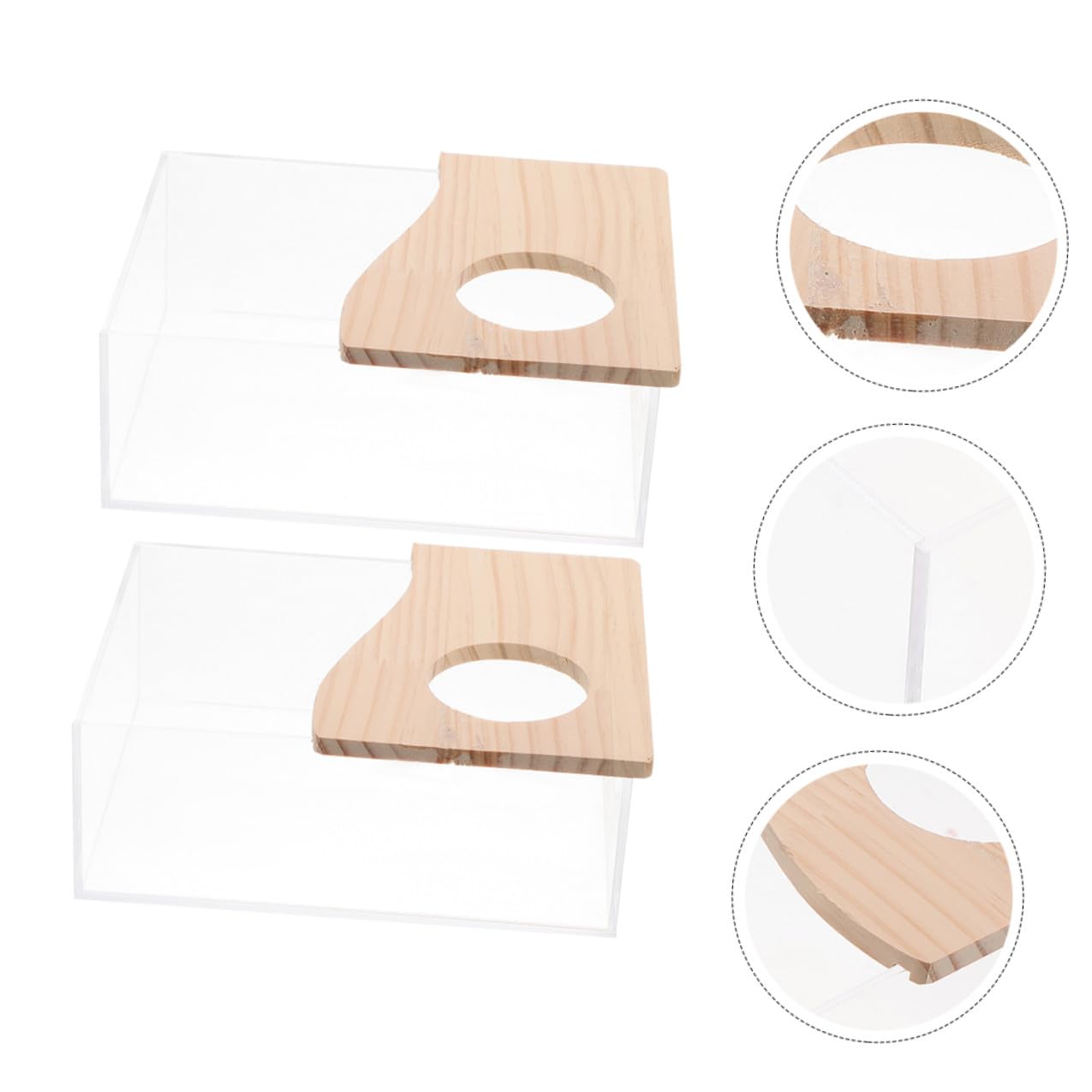 NUOBESTY 2 Stück Acryl Hamster Badewanne für Kleintiere Transparent und Verschleißfest für Baden und Spielen im Zuhause oder Haustiergeschäft
