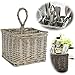 LS-LebenStil Vintage Besteck-Korb Cutlery 23x18cm Rattan-Look Organizer Besteckkasten