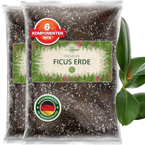 ORAGARDEN Ficus Erde für Zimmerpflanzen und Garten - 6L Ficus Substrat für Pflanzen, Palmen, Blumen - 6 Komponenten Blumenerde ORAGARDEN Ficus Erde für Zimmerpflanzen und Garten - 6L Ficus Substrat für Pflanzen, Palmen, Blumen - 6 Komponenten Blumenerde