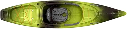 Perception Sound 10.5  Siéntate dentro del kayak para pesca y diversión  Dos soportes para cañas  Almacenamiento trasero grande  10 pies 6 pulgadas