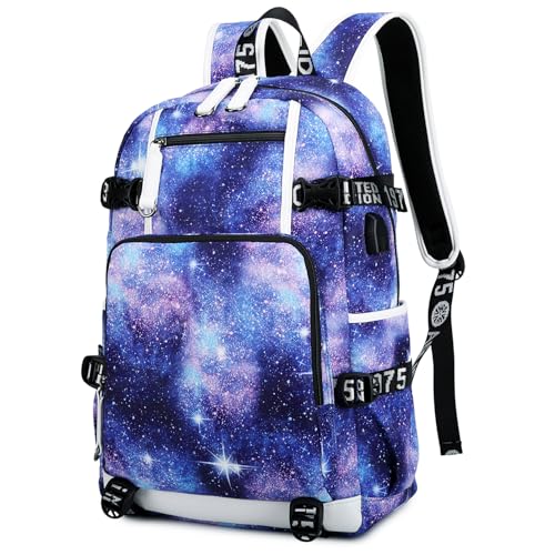 Human By Chance Alpha By Choice College Bags, Durable Outdoor Laptop Backpack, Alpha Wolf Meme Large Capacity Mochila (Universe blue)3