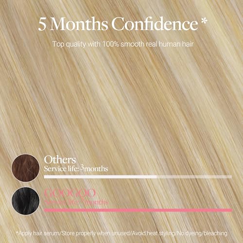 Image of GOO GOO Clip in Hair Extensions Real Human Hair Blonde Remy Extensions