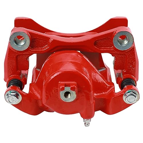Image of TRQ Front Brake Caliper Set Painted Red Brackets Compatible with 2010-2013 Nissan Altima 2011-2012 Sentra