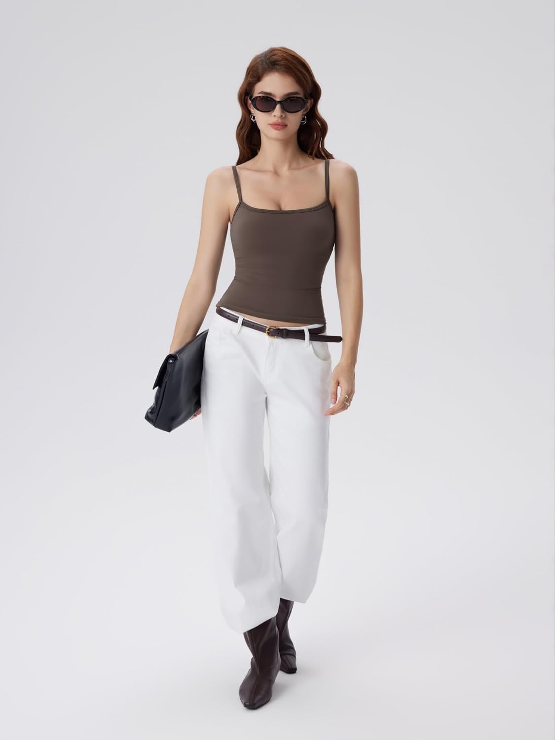 SUUKSESS Women Square Neck Tank Tops with Built in Bras Double Line Going Out Basic Camisole Top - Image 6