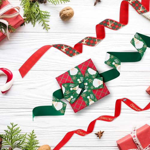RUNEAY Pack of 5 Christmas Gift Ribbons, 91 cm - Image 3