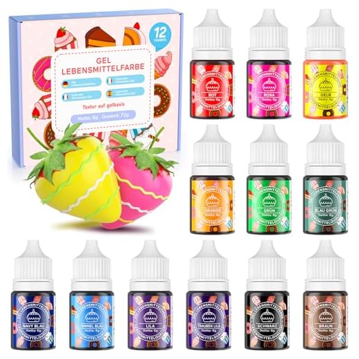 Colorante Alimentare Gel 12 Colori - Coloranti Alimentari Altamente Concentrati, Colori Alimentari Vibranti per Cuocere Decorare, Torta, Glassa, Fondente, Gelato, Macarons, Biscotti - Flacone da 6g