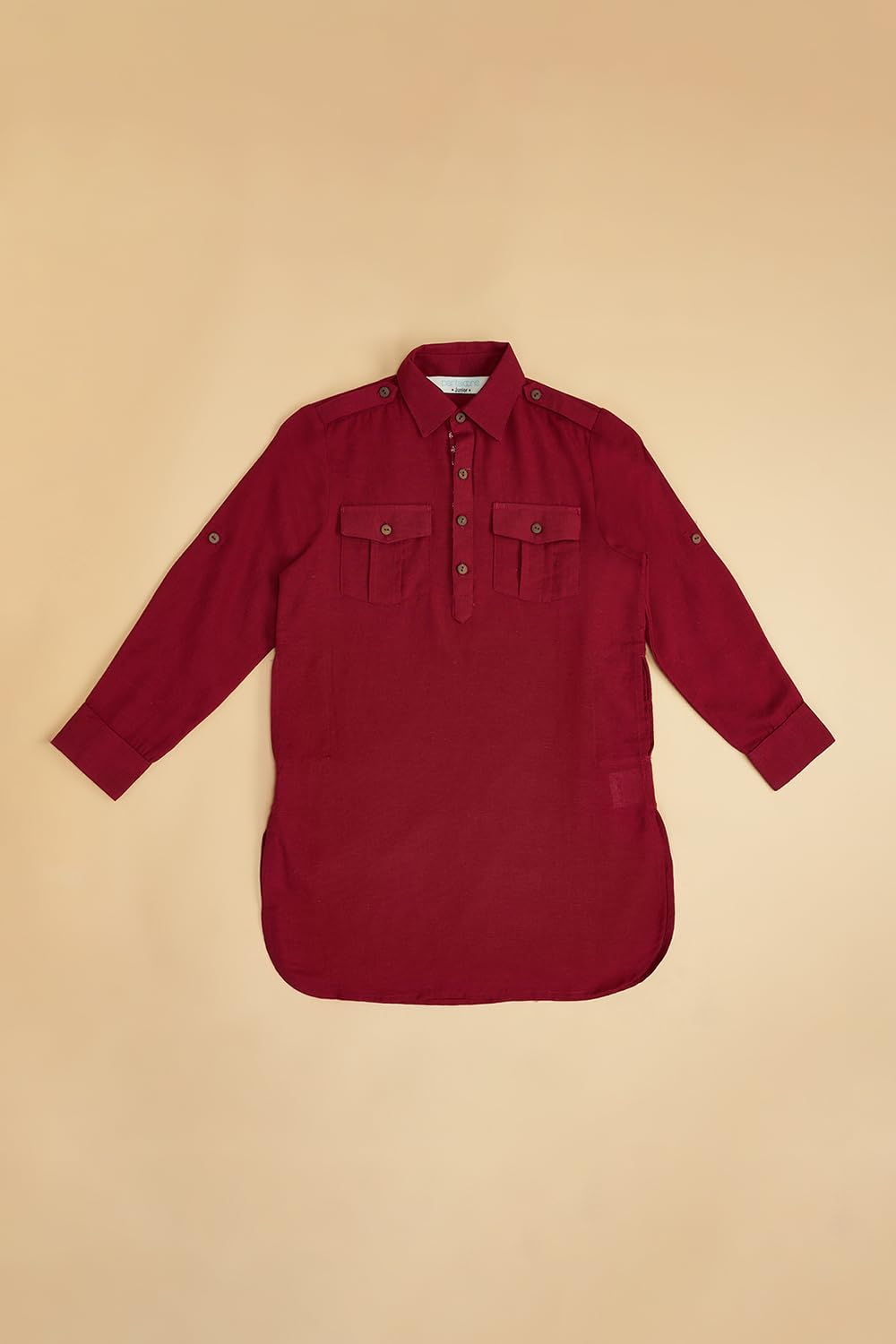 Indus Route by Pantaloons Boys Kurta Maroon - Image 3 thumbnail
