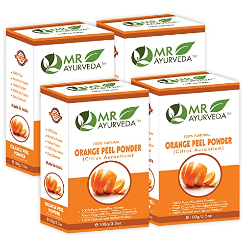 MR Ayurveda 100% Organic Orange Peel Powder | Orange Peel Powder for Skin | Orange Peel Powder for Face | No Added Chemicals - Set of 4 (400 Grams)