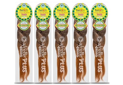 RastAfri Freedm Silky Braid 24 Inch Pre-Stretched Braiding Hair | 100% Afrelle Modacrylic Fiber from Kanekalon | Soft Lightweight Hair for Box Braids & Twists BT1B/30-5 Pack