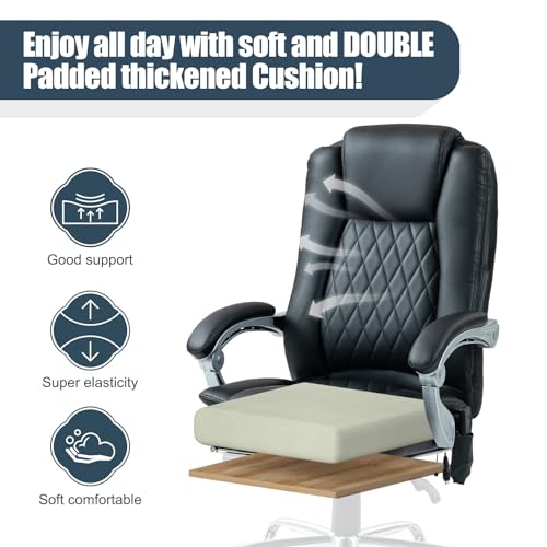 Suvivityse 400Lbs Executive Leather Office Chair With Ergonomic Design And Reclining Function thumb #3