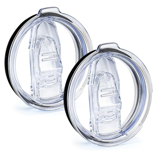 2 Pack Replacement Lid for 20 oz Tumbler, Spill Proof Splash Resistant Silicone Sliding Covers for Travel Mug, Fit of Inner Diameter 3.23-3.25 Inch Tumbler, BPA Free, Straw Friendly