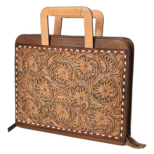 American Darling Briefcase Hand Tooled Genuine Leather Western Women Bag Handbag | for