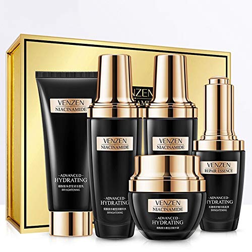 VENZEN Niacinamide Advanced Skin Care Gift Hydrating Repair Anti-Aging Essence Moisturizing Nutrition Milk 5 PCS SET 100g + 120ml + 120ml + 30ml + 50g