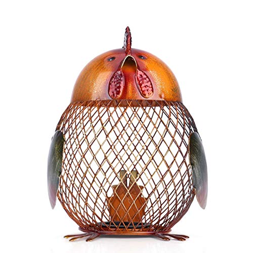 Tooarts Money Bank Rooster Iron Handmade Piggy Coin Bank Practical Craft Home Decoration