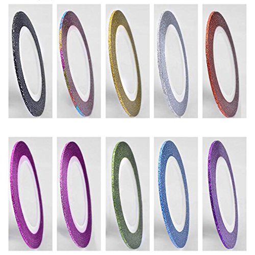 SPHTOEO 10 colors Manicure lines, grinding sand,Gold and sand paint lines