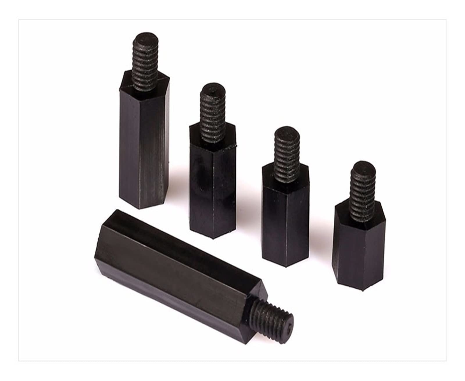 LAZIRO Nylon-Säulen-Abstandshalter Außensechskant-Einzelkopf-Isolationssäule Schwarz M3 M4 Abstandshalter Kunststoffschrauben Verstärkerplatinen-Muttern (Size : M4X25 80pcs, Color : No Include threa