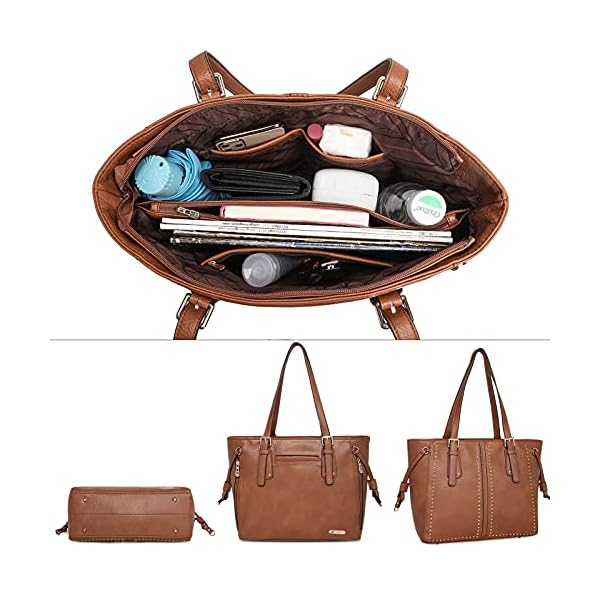 Montana-West-Tote-Bags-Large-Leather-Purses-and-Handbags-for-Women-Top-Handle-Shoulder-Satchel-Hobo-Bags Montana West Large Leather Tote Bags for Women Cute Concealed Carry Shoulder Bags Handbags with Gun Holster MWC-H1002BR