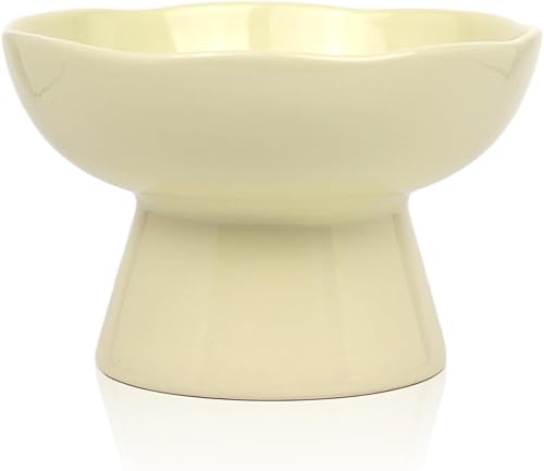Cuencos elevados para gatos de 6.1 pulgadas de ancho y 1.57 pulgadas de profundidad, cuencos de agua de cerámica para gatos de cara plana, comedero