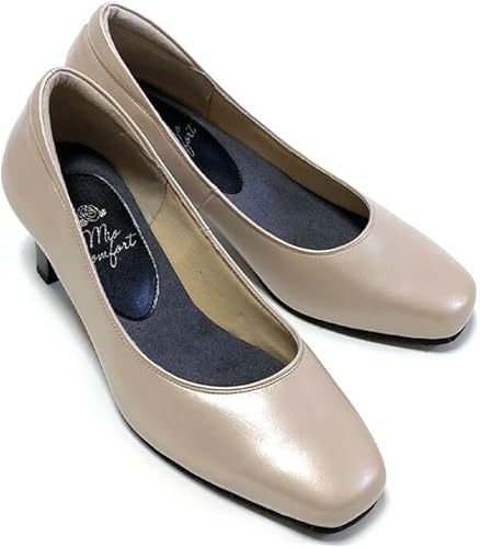 Amazon | [Mio Comfort] 幅広甲高 パンプス 5e 本革 日本製