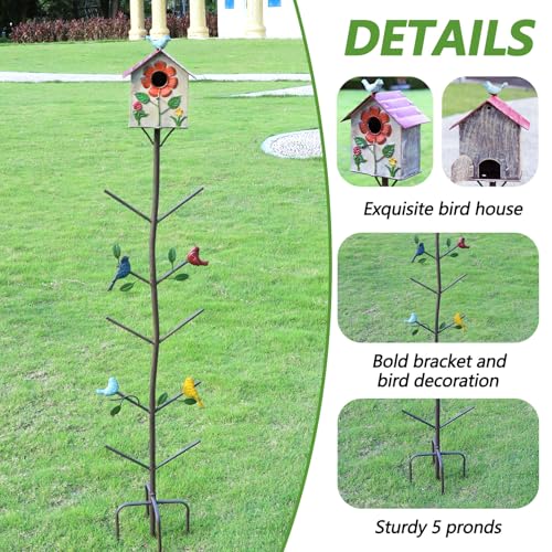 Image of 58 inch H Bird House Bottle Tree,Bottle Trees for the Garden Outside