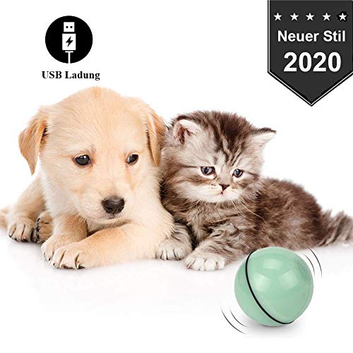 BEIAOSU Balle de jeu pour chat - Jouet interactif pour chat - Boule rotative avec câble USB