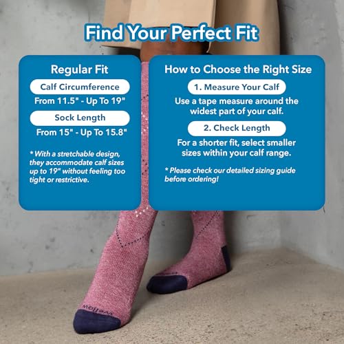 Image of Wellow Knee High Compression Socks for Men & Women - Made with Viscose from Bamboo, Swelling & Pregnancy Support