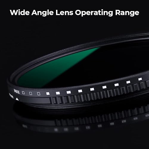 Miniatura 7 de K&F Concept Filtro de densidad neutra variable de 3.031in ND8-ND2000 (3-11stop), filtro ND ajustable hidrofóbico con 24 capas multicapa para lente