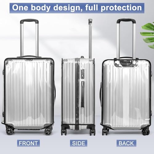 Image of LIGHTNIING HAMMERZ Transparent Luggage Cover | Clear PVC Suitcase Cover | Trolley Bag Protective Covers Case Waterproof Travel Bag Suitcase Covers | (24inch Medium)