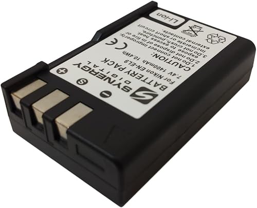 Synergy Digital Batería para cámara, compatible con cámara digital Nikon DSLR-D40, (iones de litio, 7.4 V, 1000 mAh), capacidad ultra alta, repuesto