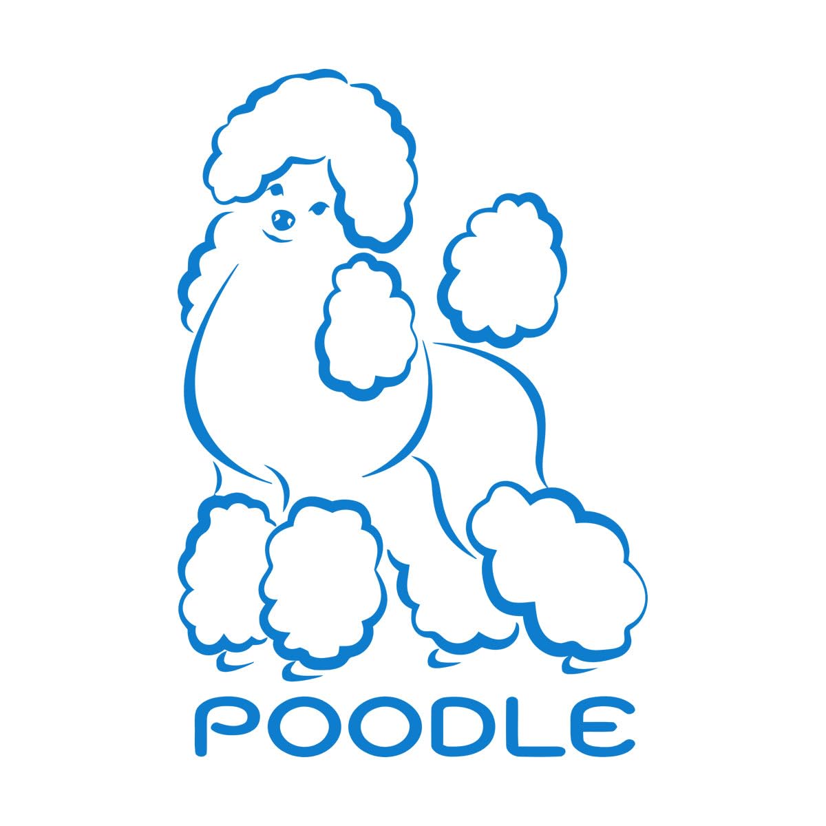 Lettering Decals Pet Grooming Cute Dog Beautiful Poodle 36x52.3cm Can Modify and add Information Small Blue — image 1