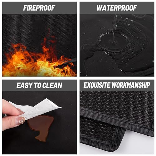 24'' x 42'' Upgraded Thickened Fireplace Mat, Half Round Fire Resistant Mat, Fireproof Rug Retardant Hearth Pad for Fireplace Wood Stove, Protect Floor from Sparks Embers Indoor Outdoor - Image 5