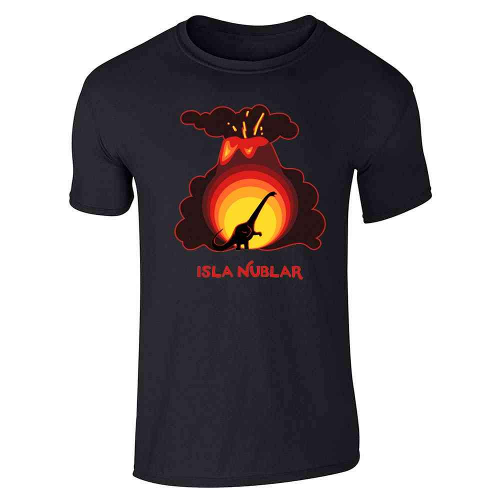 Isla Nublar Travel Vacation Dinosaurs Funny Black S Graphic Tee T-Shirt for Men