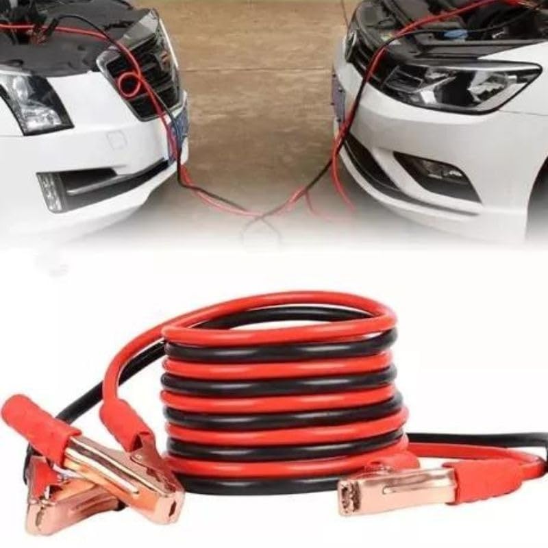 Kit Cabos de Chupeta para Bateria 300A 2,5m Alta Condutividade Garras Isoladas Carros Motos Emergência Recarga Automotiva