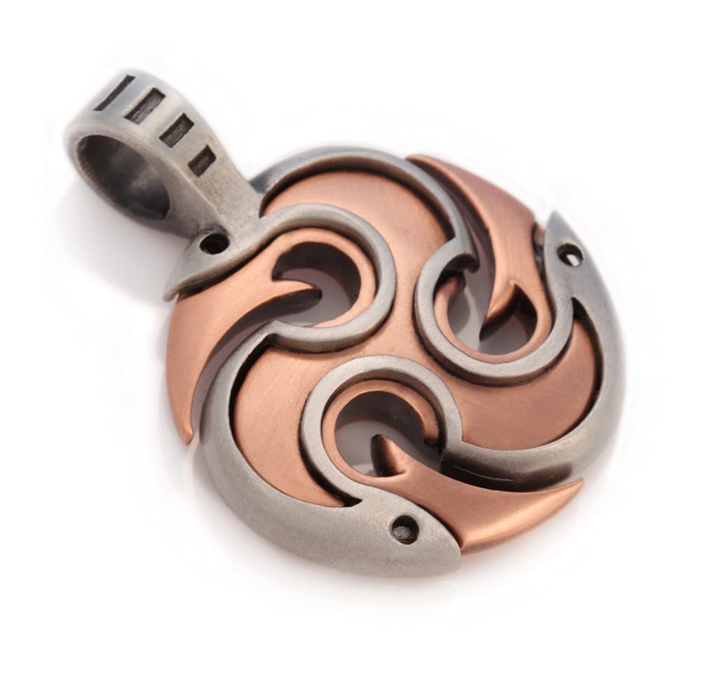BicoDiablo (TT2 Copper) - fiery intensity, risk taker - Silver and Copper Toned Tribal Street Pendant