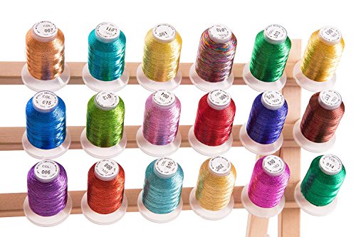 18 Metallic Embroidery Machine Thread + Thread Nets