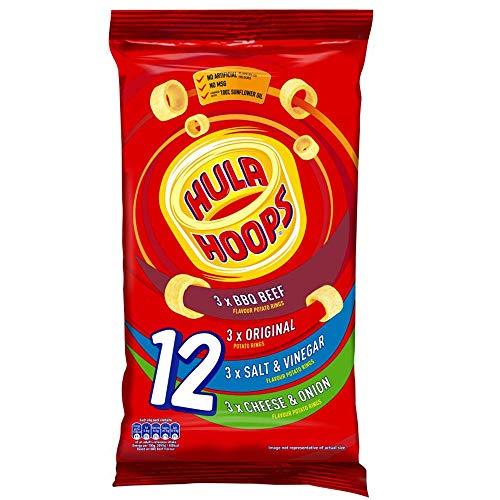 Hula Hoops Variety Multipack Crisps 12x24g Packs, Case of 15 - Deliciously Crunchy - No Artificial Colours or Flavours, Suitable for Vegetarians