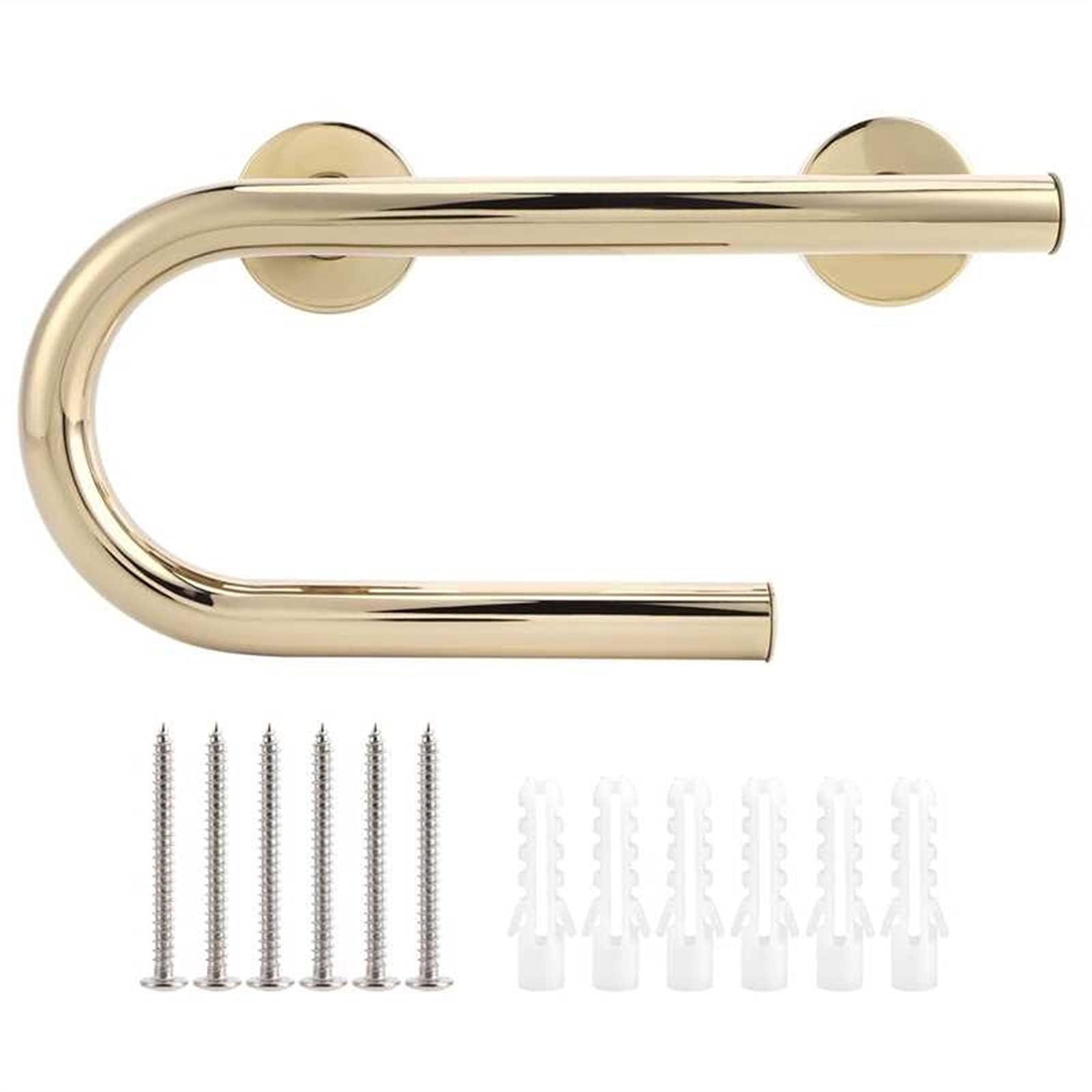 FKXSXAZ 32cm Bathroom Shower Anti-slip Bar Toilet Bath Tub Grab Safety Handrail with Holder Bar(Electroplate)
