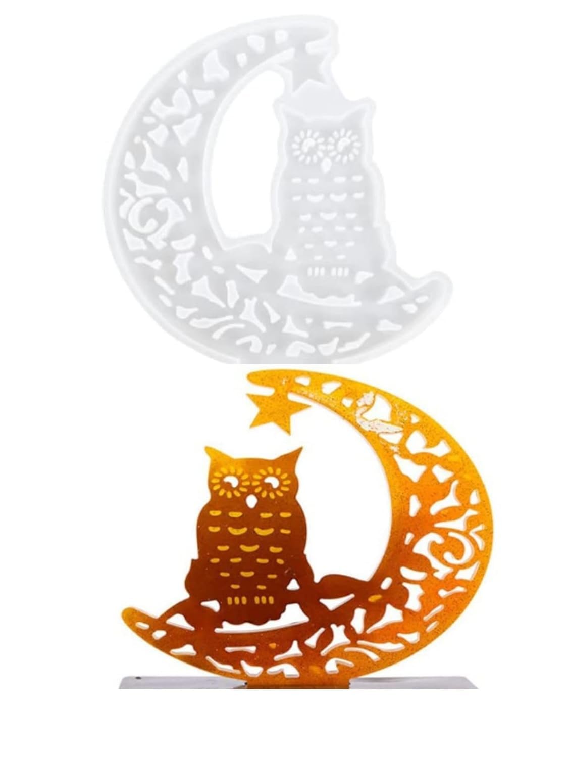 EnaMeena 1-Pack Popular Moon Cat Silicone Molds for Epoxy Resin Casting. Ideal for DIY Wall Art, Crafts, Home Decor Projects, and Creative Table Decorations. 2