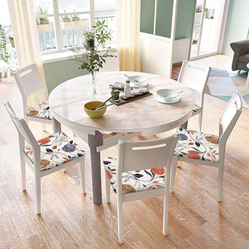 Image of SearchI Seat Covers for Dining Room Chairs Stretch Printed Chair Seat Covers Set of 8, Removable Washable Upholstered Chair Seat Protector Cushion Slipcovers for Kitchen, Office(Flowers Pattern)