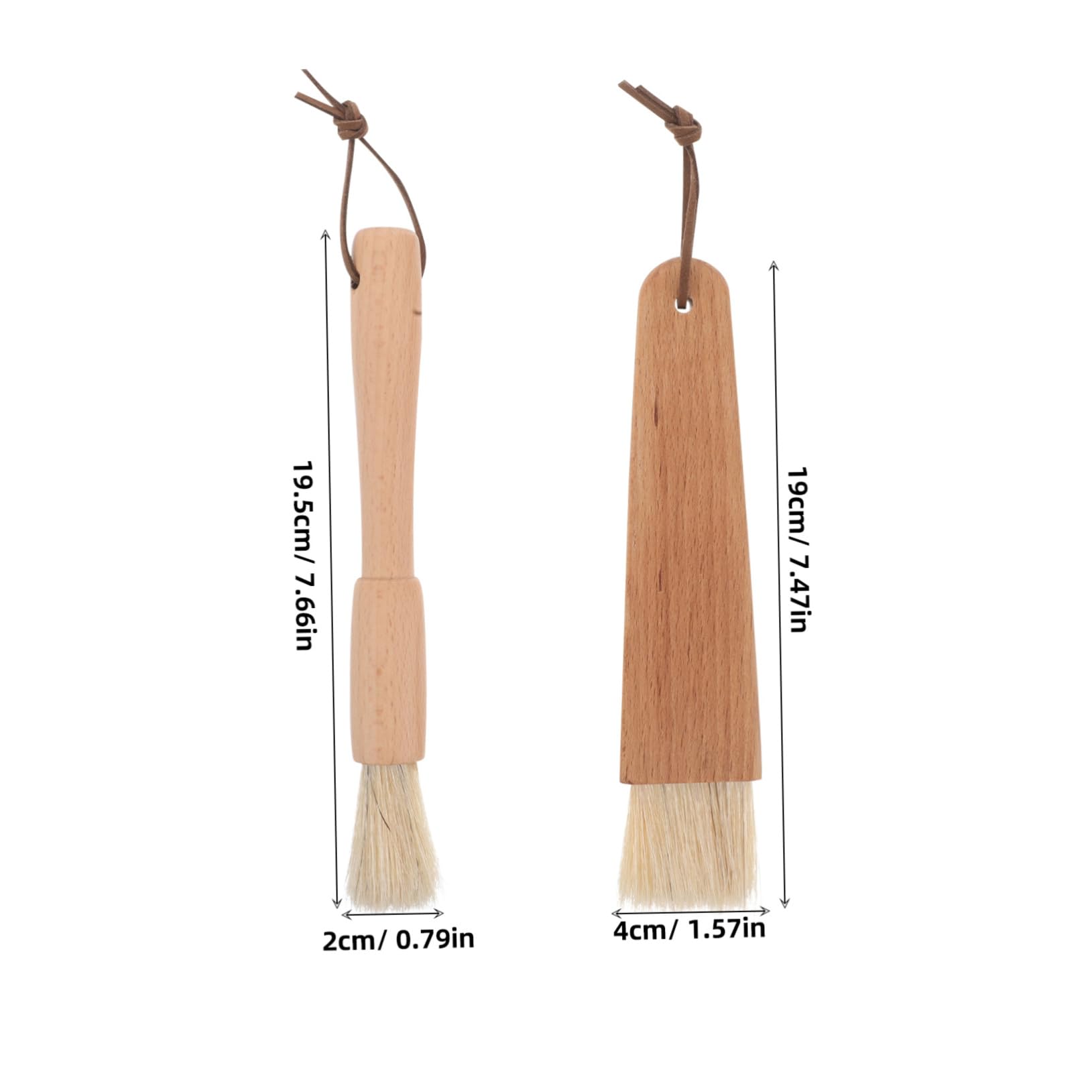 Happyyami 2Pcs Wooden Handle Basting Brush Soft Boar Bristle Pastry Brush for Bbq Baking Grilling and Marinade Application Cooking Tool for Even Sauce Coating