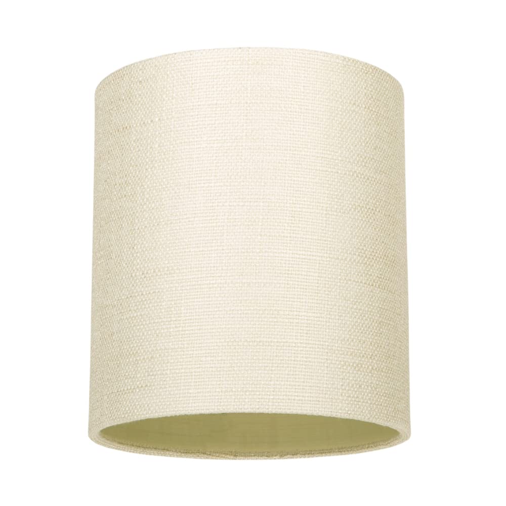 Contemporary and Sleek Cream Linen Fabric 6"" Cylindrical Lamp Shade 60w Maxim...