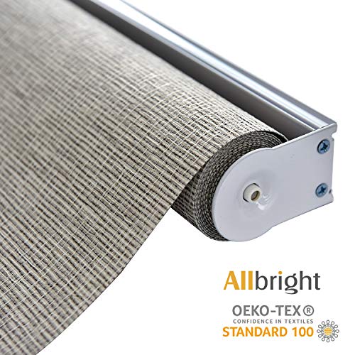 ALLBRIGHT Thermal Insulated Fabric 100% Blackout UV Protection Rialto Emboss Cordless Roller Shades