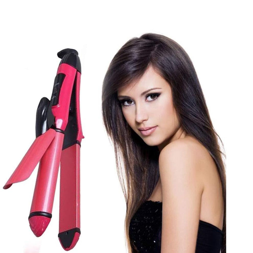 2 in 1 Hair Straightener and Curler Machine for Women | Curl & Straight Hair Iron | Hair Styling Tool & Hair Accessories