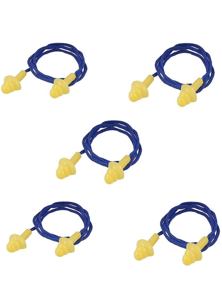 CELLEBII® Soft Flexible Silicone Waterproof swimming Earplugs Smart Fit Reusable Corded Thermoplastic Earplug (pack of 5)