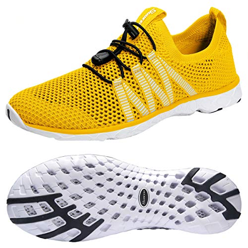 SUOKENI Women's Quick Drying Slip On Water Shoes for Beach or Water Sports Yellow