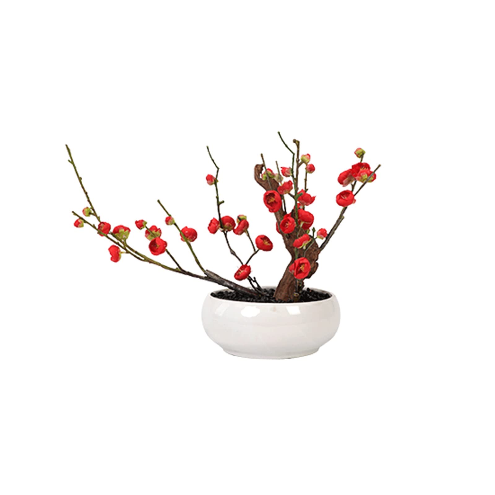 IUokLU Artificial Potted Artificial Plum Blossom Simulation Plant Bonsai Home Kitchen Bathroom Office Hotel Artificial Simulation Flower Plant