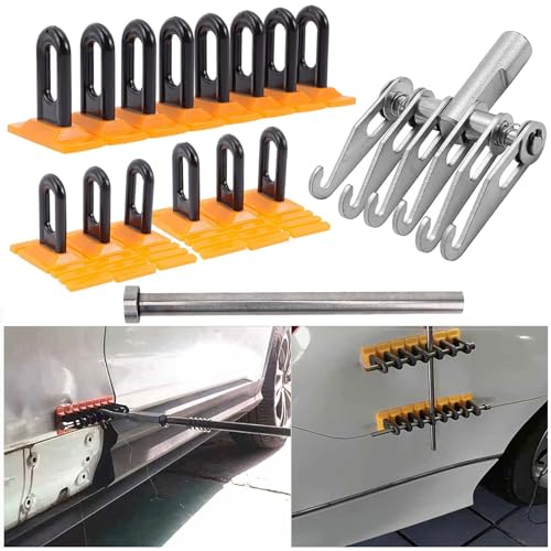 BxuxJar Paintless Dent Repair Tools Heavy Duty Paintless Dent Repair Kit with Yellow Glue Label and Strong Multi-Claw Retractor for Auto Body Repair
